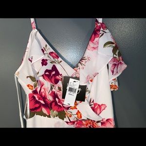 By&By White and Pink Floral Dress